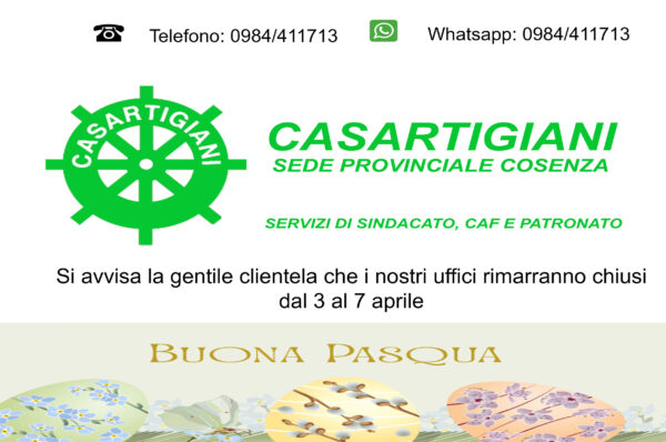 Chiusura festività Pasquali